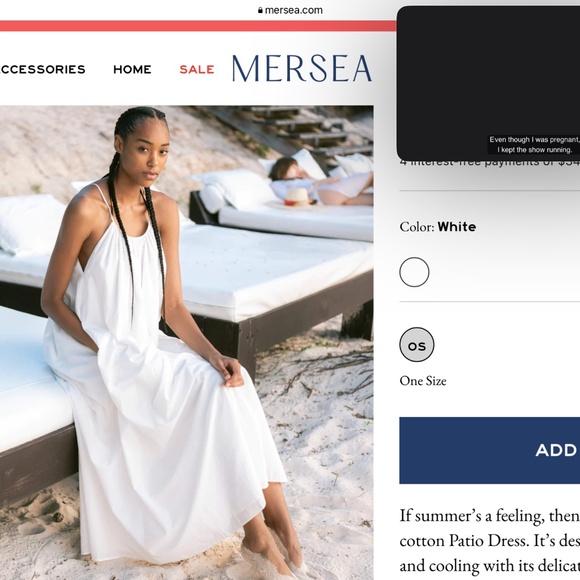 Mer Sea Patio Dress, White, One Size, Nap Dress, Sundress - Picture 1 of 3